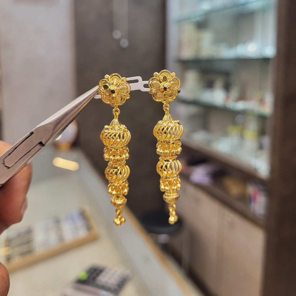 3 Step Twist Pinjara Jhumka 925